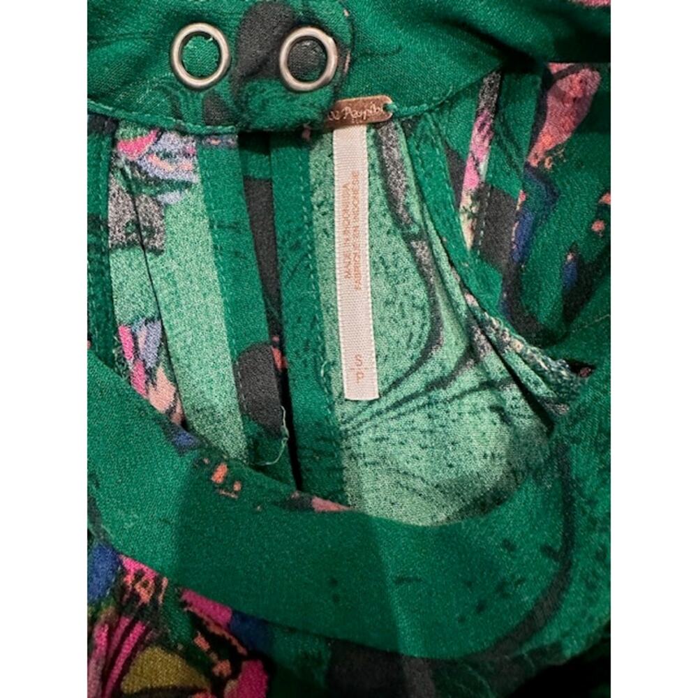 Free People Drift Away Cold Shoulder Tunic / Mini Dress Size: S Color: Green - Picture 5 of 9